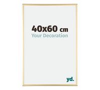 Your Decoration - Picture Frame 40x60 cm - Gold - Decorative Wall Frame in Aluminium with Antireflection - Frame 40x60 - Kent