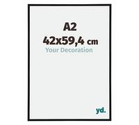 Your Decoration - Picture Frame 42,00x59,40 cm - Black Matte - UV Resistant Glass Plate - Anti-Reflective -Annecy