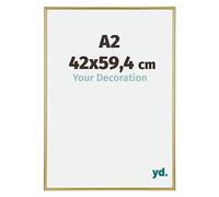 Your Decoration - Picture Frame 42,00x59,40 cm - Gold - UV Resistant Glass Plate - Anti-Reflective -Annecy