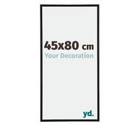 Your Decoration - Picture Frame 45,00x80,00 cm - Black Matte - UV Resistant Glass Plate - Anti-Reflective -Annecy
