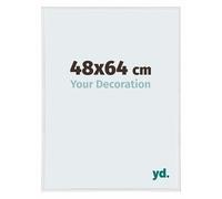 Your Decoration - Picture Frame 48,00x64,00 cm - White High Gloss - UV Resistant Glass Plate - Anti-Reflective -Annecy