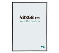 Your Decoration - Picture Frame 48,00x68,00 cm - Black Matte - UV Resistant Glass Plate - Anti-Reflective -Annecy