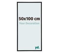 Your Decoration - Picture Frame 50,00x100,00 cm - Black Matte - UV Resistant Glass Plate - Anti-Reflective -Annecy