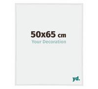 Your Decoration - Picture Frame 50,00x65,00 cm - White High Gloss - UV Resistant Glass Plate - Anti-Reflective -Annecy