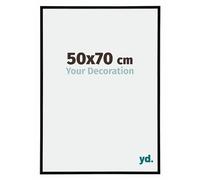 Your Decoration - Picture Frame 50,00x70,00 cm - Black High Gloss - UV Resistant Glass Plate - Anti-Reflective -Annecy