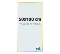 Your Decoration - Picture Frame 50x100 cm - Gold - Decorative Wall Frame in Aluminium with Antireflection - Frame 50x100 - Kent