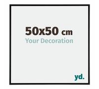 Your Decoration - Picture Frame 50x50 cm - Black Matte - Decorative Wall Frame in Aluminium with Antireflection - Frame 50x50 - Kent