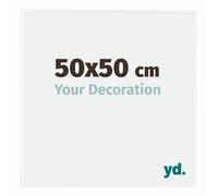 Your Decoration - Picture Frame 50x50 cm - White High Gloss - Decorative Wall Frame in Plastic with Antireflection - Frame 50x50 - Evry