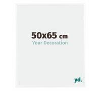Your Decoration - Picture Frame 50x65 cm - White High Gloss - Decorative Wall Frame in Plastic with Antireflection - Frame 50x65 - Bordeaux
