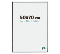 Your Decoration - Picture Frame 50x70 cm - Black High Gloss - Decorative Wall Frame in Plastic with Antireflection - Frame 50x70 - Evry