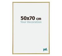Your Decoration - Picture Frame 50x70 cm - Gold - Decorative Wall Frame in Plastic with Antireflection - Frame 50x70 - Annecy