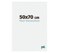 Your Decoration - Picture Frame 50x70 cm - White High Gloss - Decorative Wall Frame in Plastic with Antireflection - Frame 50x70 - Evry
