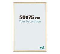 Your Decoration - Picture Frame 50x75 cm - Gold - Decorative Wall Frame in Aluminium with Antireflection - Frame 50x75 - Kent