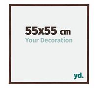 Your Decoration - Picture Frame 55,00x55,00 cm - Brown - UV Resistant Glass Plate - Anti-Reflective -Annecy