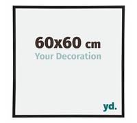 Your Decoration - Picture Frame 60,00x60,00 cm - Black Matte - UV Resistant Glass Plate - Anti-Reflective -Annecy