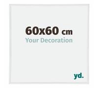 Your Decoration - Picture Frame 60,00x60,00 cm - White High Gloss - UV Resistant Glass Plate - Anti-Reflective -Annecy