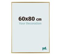 Your Decoration - Picture Frame 60x80 cm - Gold - Decorative Wall Frame in Plastic with Antireflection - Frame 60x80 - Evry