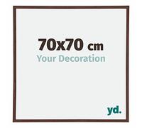 Your Decoration - Picture Frame 70,00x70,00 cm - Brown - UV Resistant Glass Plate - Anti-Reflective -Annecy