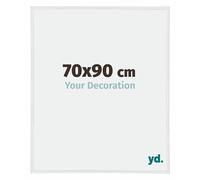 Your Decoration - Picture Frame 70,00x90,00 cm - White High Gloss - UV Resistant Glass Plate - Anti-Reflective -Annecy