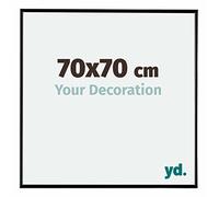 Your Decoration - Picture Frame 70x70 cm - Black High Gloss - Decorative Wall Frame in Plastic with Antireflection - Frame 70x70 - Evry