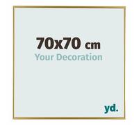 Your Decoration - Picture Frame 70x70 cm - Gold - Decorative Wall Frame in Plastic with Antireflection - Frame 70x70 - Evry