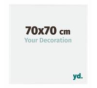 Your Decoration - Picture Frame 70x70 cm - White High Gloss - Decorative Wall Frame in Plastic with Antireflection - Frame 70x70 - Evry