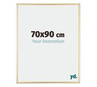 Your Decoration - Picture Frame 70x90 cm - Gold - Decorative Wall Frame in Aluminium with Antireflection - Frame 70x90 - Kent