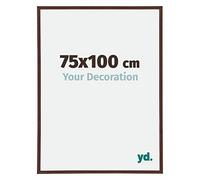 Your Decoration - Picture Frame 75,00x100,00 cm - Brown - UV Resistant Glass Plate - Anti-Reflective -Annecy