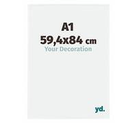 Your Decoration - Picture Frame A1 59,4x84 cm - White High Gloss - Decorative Wall Frame in Plastic with Antireflection - Frame A1 59,4x84 - Evry
