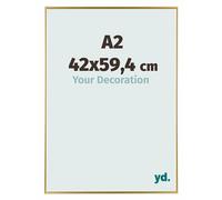 Your Decoration - Picture Frame A2 42x59,4 cm - Gold - Decorative Wall Frame in Plastic with Antireflection - Frame A2 42x59,4 - Evry