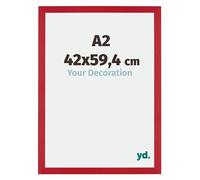 Your Decoration - Picture Frame A2 42x59,4 cm - Red - Decorative Wall Frame in MDF with Antireflection - Frame A2 42x59,4 - Mura