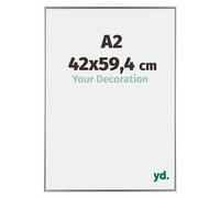 Your Decoration - Picture Frame A2 42x59,4 cm - Silver High Gloss - Decorative Wall Frame in Plastic with Antireflection - Frame A2 42x59,4 - Evry