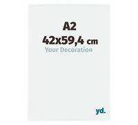Your Decoration - Picture Frame A2 42x59,4 cm - White High Gloss - Decorative Wall Frame in Plastic with Antireflection - Frame A2 42x59,4 - Evry