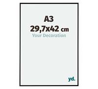 Your Decoration - Picture Frame A3 29,7x42 cm - Black Matte - Decorative Wall Frame in Plastic with Antireflection - Frame A3 29,7x42 - Evry