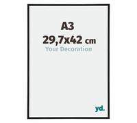 Your Decoration - Picture Frame A3 29,7x42 cm - Black Matte - Decorative Wall Frame in Plastic with Antireflection - Frame A3 29,7x42 - Annecy