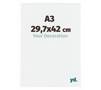 Your Decoration - Picture Frame A3 29,7x42 cm - White High Gloss - Decorative Wall Frame in Plastic with Antireflection - Frame A3 29,7x42 - Evry