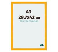 Your Decoration - Picture Frame A3 29,7x42 cm - Yellow - Decorative Wall Frame in MDF with Antireflection - Frame A3 29,7x42 - Mura