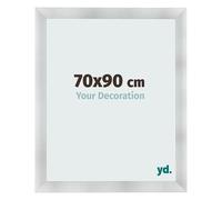 Your Decoration Pisa Picture Frame 70 x 90 cm Brushed Aluminium Picture Frame Made of MDF with Acrylic Glass Anti-Reflective 70 x 90 cm Frame