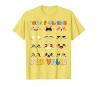 Your Feelings are Valid Yellow Mental Health Awareness Week T-Shirt