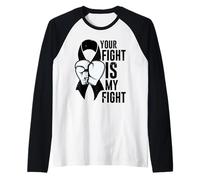Your Fight is My Fight - Lung Cancer Awareness Raglan Baseball Tee
