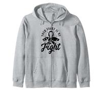 Your Fight is My Fight - Lung Cancer Awareness Zip Hoodie