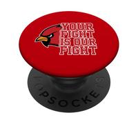 Your Fight Is Our Fight Bold Typography Red Cardinal Bird PopSockets Adhesive PopGrip