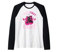 Your Fight My Fight Boxing Gloves Breast Cancer Awareness Raglan Baseball Tee