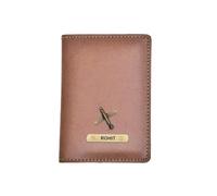 YOUR GIFT STUDIO : Classy Leather Customised Passport Cover with Charm | Read Bullet Points Before Buying, Tan, Classic