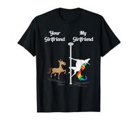 Your Girlfriend My Girlfriend Pole Dancing Unicorn Dancer T-Shirt