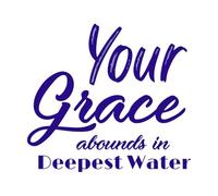 Your Grace abounds in Deepest Water Fine Carving Stickers 54.6x60.1cm Window Decals DarkBlue