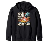 Your Hash Needs More Salt Cybersecurity Pun Software |- Zip Hoodie