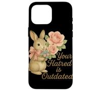 Your Hatred Is Outdated Retro Bunny Liberal Design Case for iPhone 16 Pro Max