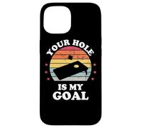 Your Hole Is My Goal Funny Cornhole Player Corn Star Case for iPhone 15