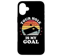 Your Hole Is My Goal Funny Cornhole Player Corn Star Case for iPhone 16 Plus